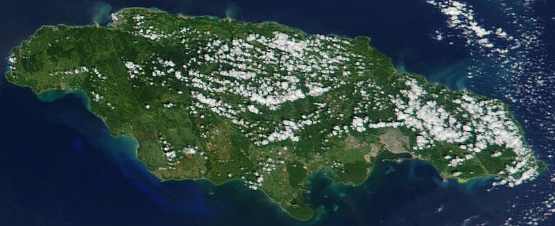 Satellite image of Jamaica in